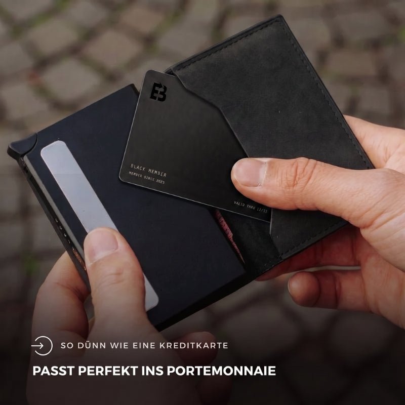 Slim Wallet Orange + Tracker-Karte Pro Schwarz — Set