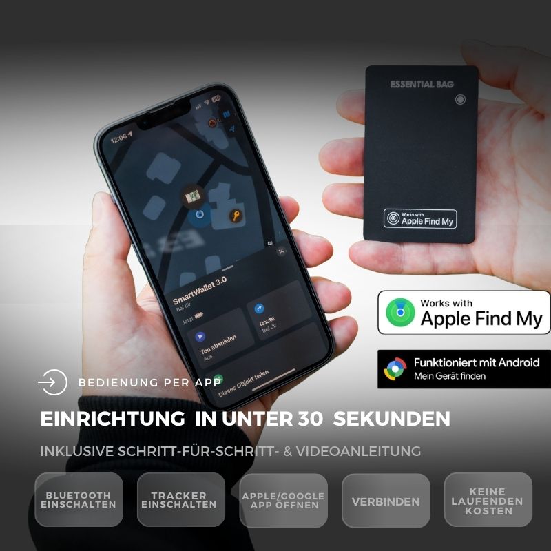 Tracker-Karte 2er-Set mit Induktions-Ladekabel