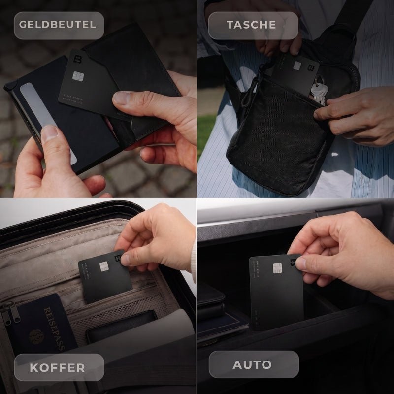 Slim Wallet Orange + Tracker-Karte Pro Schwarz — Set