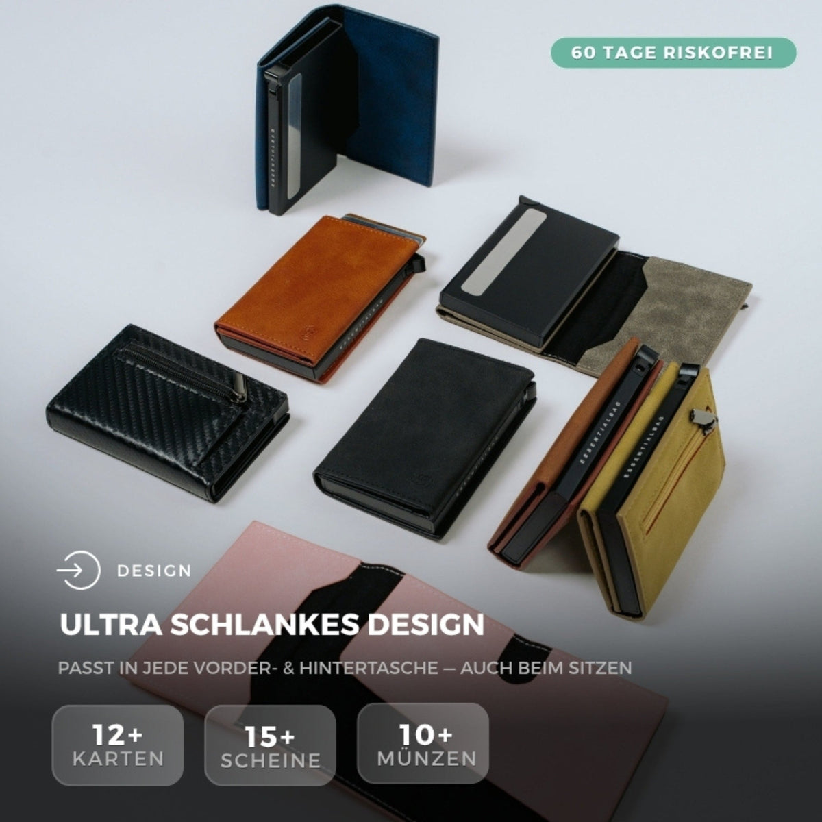 Slim Wallet Iris + Tracker-Karte — Set