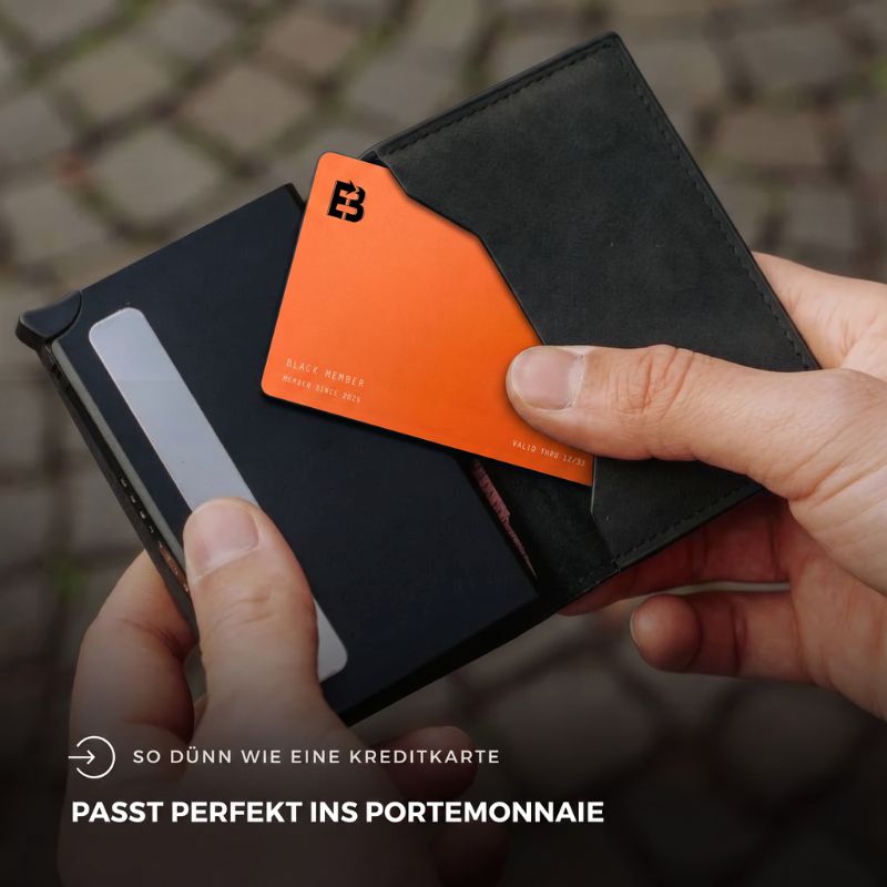 Slim Wallet Orange + Tracker-Karte Pro Orange — Set