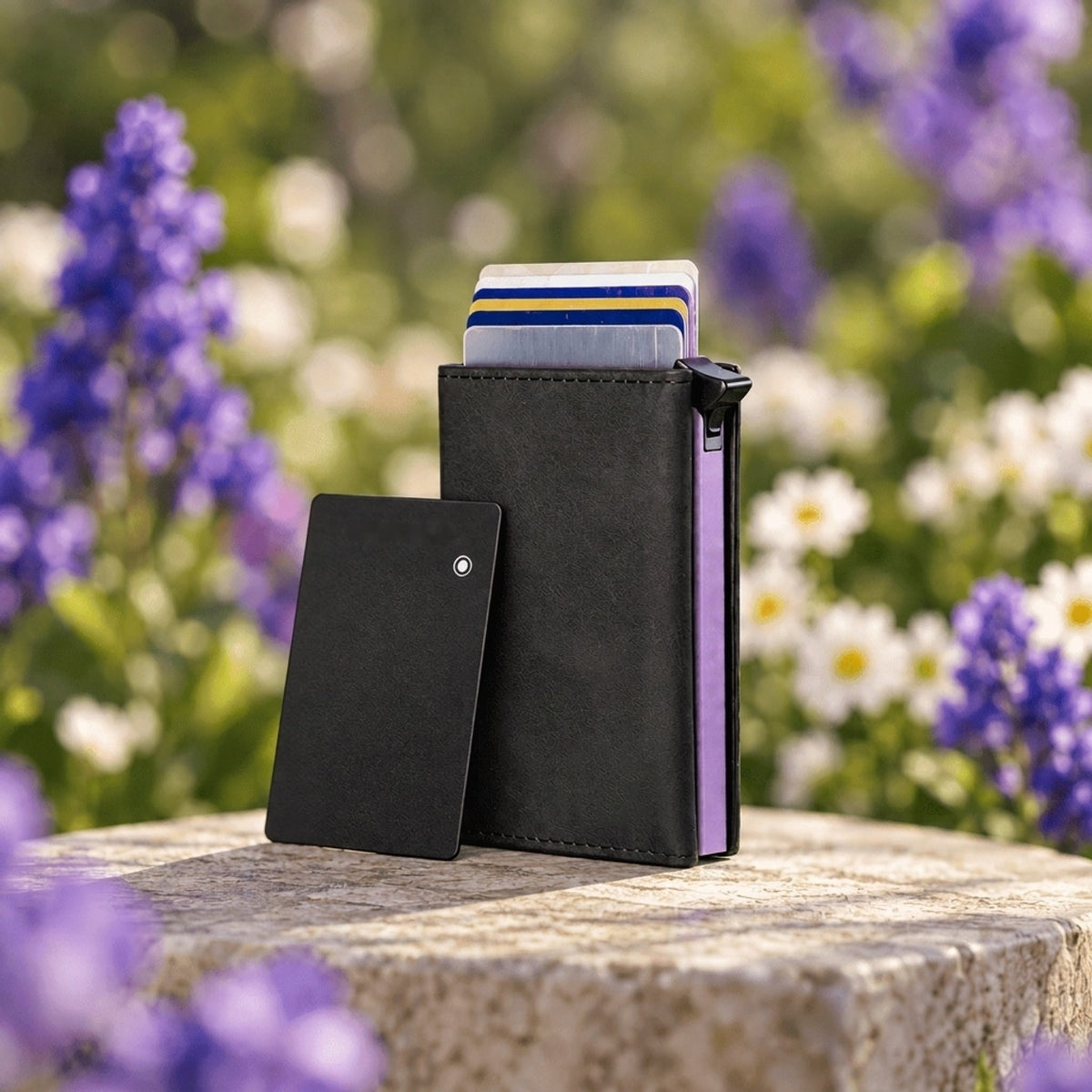 Slim Wallet Iris + Tracker-Karte — Set